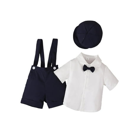 Toddler Baby Outfits Christmas Boys Summer Gentlemen Suit Short Sleeved Shirt With Bow Suspenders Shorts Hat 3 Pieces Suit Clothes Sets Size 12-18 Months
Toddler Baby Outfits Christmas Boys Summer Gentlemen Suit Short Sleeved Shirt With Bow Suspenders Shorts Hat 3 Pieces Suit Clothes Sets Size 12-18 Months