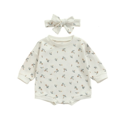 Sunisery Newborn Infant Baby Girls Romper Long Sleeve Floral Jumpsuit Playsuit Autumn Spring Clothes White 18-24 Months
Sunisery Newborn Infant Baby Girls Romper Long Sleeve Floral Jumpsuit Playsuit Autumn Spring Clothes White 18-24 Months