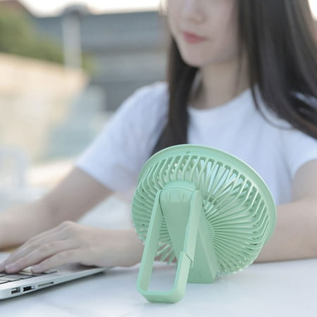 Desktop Wall Hanging Two-in-one USB Charging Fan Desktop Office Camping Ceiling Large Wind Three-speed Wind Adjustment 180° Rotary Wind Supply Folding Fan