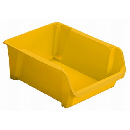 #4 Yellow Stackable Storage Bin High Impact Polypropylene Constru Each