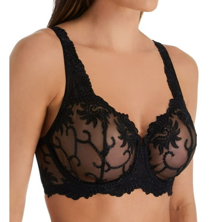 Women s Lunaire 14011 Sevilla Embroidered Demi Bra (Black 38D)
