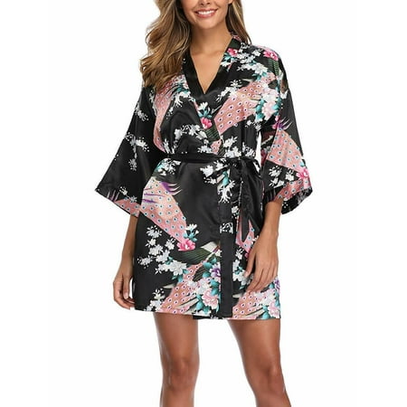 Women‘s Kimono Robe Satin Printing Peacock Blossoms Short Floral Bridesmaids Rob
Women‘s Kimono Robe Satin Printing Peacock Blossoms Short Floral Bridesmaids Rob