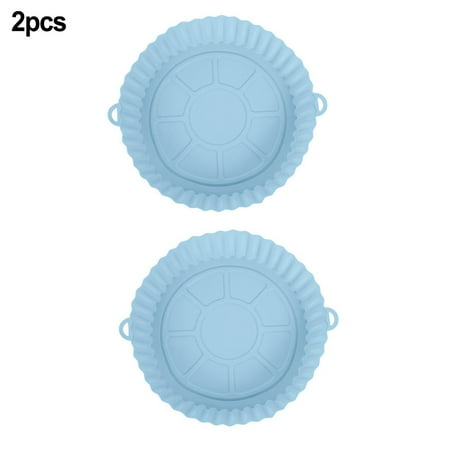 Air Fryer Silicone Pot 2 Pcs Reusable Silicone Air Fryer Baking Basket Soft Tray