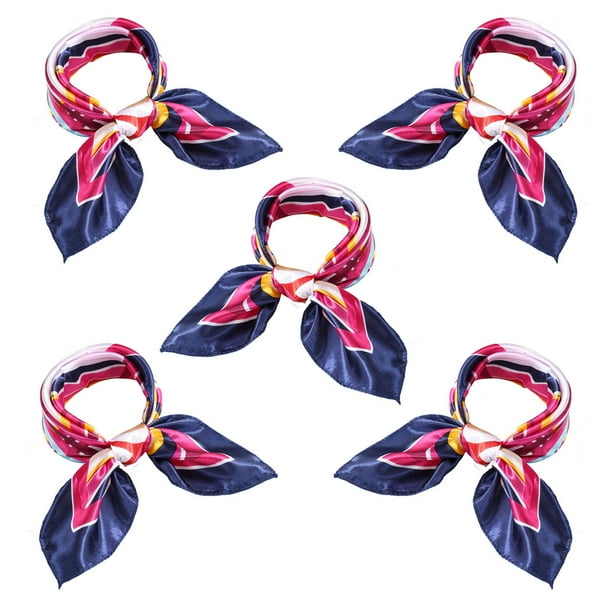 Women Square Shaped Printed Contrast Color Casual Scarf Bandana