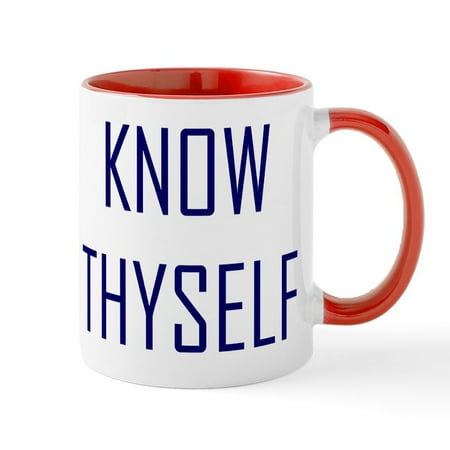 CafePress - Know Thyself Mug - 11 oz Ceramic Mug - Novelty Coffee Tea Cup