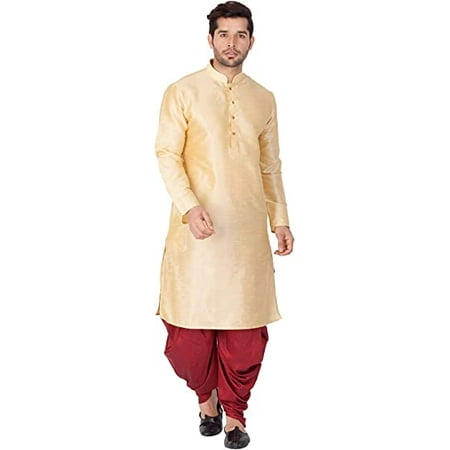 Royal Kurta Men s Silk Blend Straight Kurta Salwar Set (38 Multi-6)