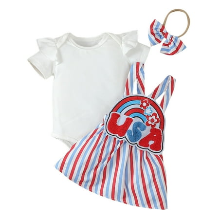 QBGSAY Little Child Outfits Sets Infant Girls Short Sleeve Independence Day Romper Bodysuit Striped Printed Suspender Skirts Set 2Pcs Outfits 
QBGSAY Little Child Outfits Sets Infant Girls Short Sleeve Independence Day Romper Bodysuit Striped Printed Suspender Skirts Set 2Pcs Outfits