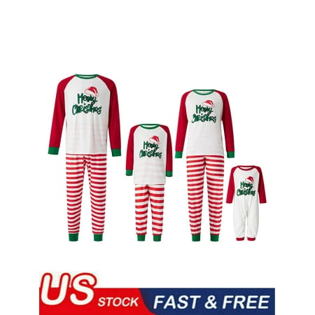 Matching Family Christmas Pajamas Set Long Sleeve Letter Santa Hat Print Tops Striped Pants Set
Matching Family Christmas Pajamas Set Long Sleeve Letter Santa Hat Print Tops Striped Pants Set