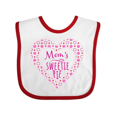 Inktastic Mom s Sweetie Pie with Pink Hearts Gift Baby Boy or Baby Girl Bib