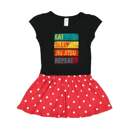 Inktastic Eat Sleep Jiu Jitsu Repeat Gift Toddler Girl Dress