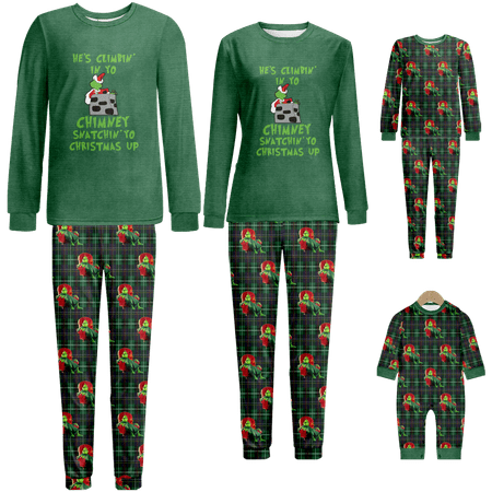 Holiday Family Matching Christmas Pajamas Sleepwear Set The Grinch Green Buffalo Plaid Printed Baby-Kids-Adult-Pet Size 2 Pieces Top and Pants Bodysuits Unisex Pajamas Set
Holiday Family Matching Christmas Pajamas Sleepwear Set The Grinch Green Buffalo Plaid Printed Baby-Kids-Adult-Pet Size 2 Pieces Top and Pants Bodysuits Unisex Pajamas Set