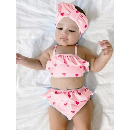 Baby Girl Heart Pattern Ruffle Trim BIkini Swimsuit Swimwear Beachwear Swimsuit Swimwear Beachwear Hairband S221905X Baby Pink 80(9-12M)
Baby Girl Heart Pattern Ruffle Trim BIkini Swimsuit Swimwear Beachwear Swimsuit Swimwear Beachwear Hairband S221905X Baby Pink 80(9-12M)