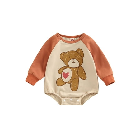 Amuver Baby Girl Boy Sweatshirt Romper Cartoon Bear Print Round Neck Long Sleeve Snaps Jumpsuit for Toddlers 0-18 Months
Amuver Baby Girl Boy Sweatshirt Romper Cartoon Bear Print Round Neck Long Sleeve Snaps Jumpsuit for Toddlers 0-18 Months