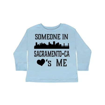 Inktastic Sacramento California Someone Loves Me Skyline Gift Toddler Boy or Toddler Girl Long Sleeve T-Shirt