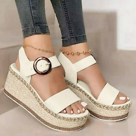Alueeu Women s Wedges Women s Summer Buckle Strap Wedges Weave Beach Open Toe Breathable Sandals Shoes
Alueeu Women s Wedges Women s Summer Buckle Strap Wedges Weave Beach Open Toe Breathable Sandals Shoes