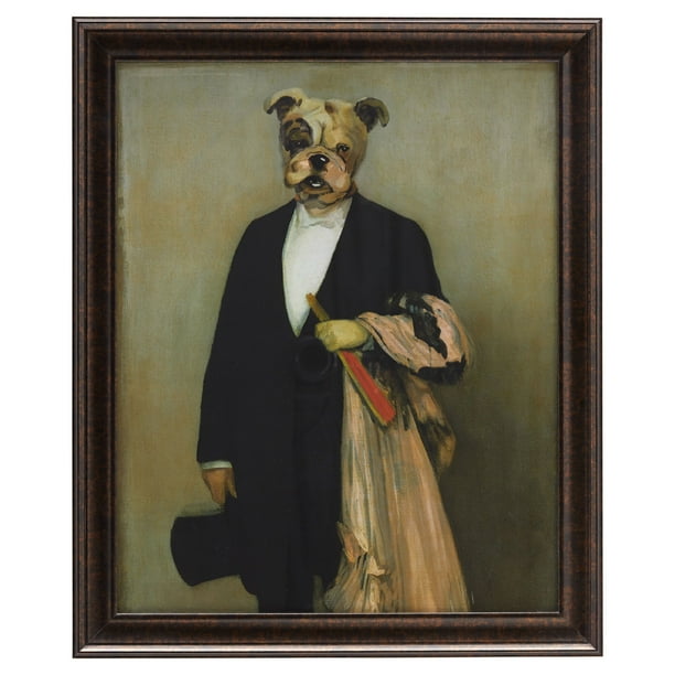 Human Dog with Dark Bronze 24"x29" Frame by Drew Barrymore Flower Home