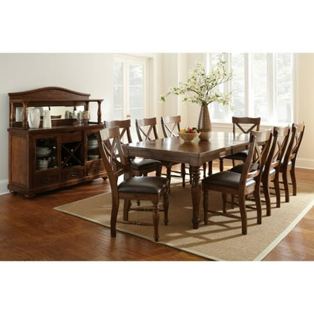 Steve Silver Wyndham 9 Piece Dining Table Set - Distressed Tobacco