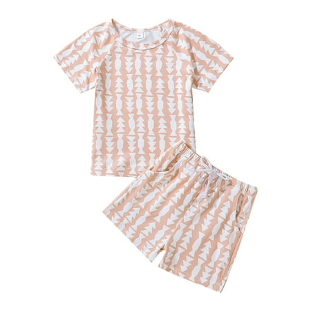 Suanret Kids Boys Girls Clothes Sets Printed Short Sleeve T-Shirt Tops + Drawstring High Waist Boxer Shorts Pink 5-6 Years
Suanret Kids Boys Girls Clothes Sets Printed Short Sleeve T-Shirt Tops + Drawstring High Waist Boxer Shorts Pink 5-6 Years