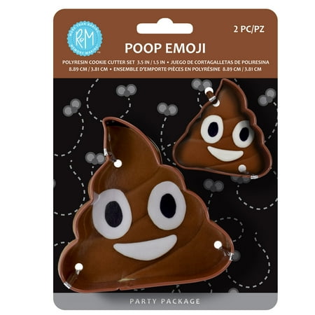R&M International Poop Emoji 2 Piece Cookie Cutter Set Brown