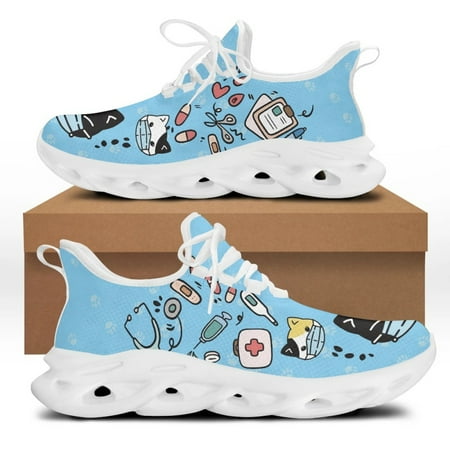 Yikeluo Cartoon Medicine Pattern Ladies Platform Nurse Shoes Breathable Lace up Mesh Swing Sneakers Female Walk Footwear 2024
Yikeluo Cartoon Medicine Pattern Ladies Platform Nurse Shoes Breathable Lace up Mesh Swing Sneakers Female Walk Footwear 2024