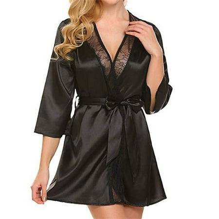 QWERTYU Womens Short Long Sleeve Bride Party Bridesmaid Robe Lace Satin Bathrobe Sleepwear Robes Silky Kimono Loungewear Black S
QWERTYU Womens Short Long Sleeve Bride Party Bridesmaid Robe Lace Satin Bathrobe Sleepwear Robes Silky Kimono Loungewear Black S