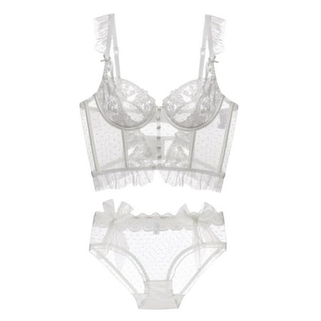 MIASHUI Women Transparent Thin Lace Bra and Briefs Sets Embroidery Lace Bra Underwear Set 2 Piece Set
MIASHUI Women Transparent Thin Lace Bra and Briefs Sets Embroidery Lace Bra Underwear Set 2 Piece Set