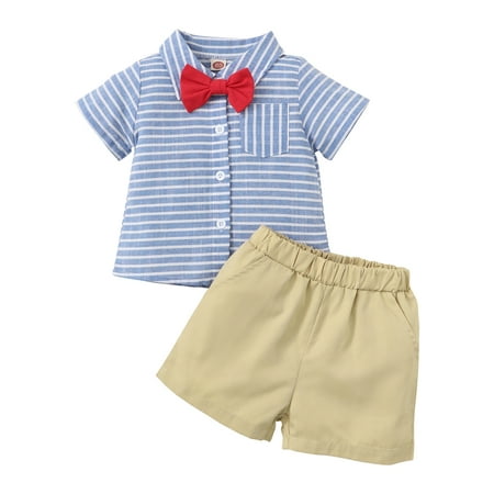 Baby Boy Clothes 3 Months Baby Boys Summer Short Outfit Sets 6 Months Short Sleeve Lapel Stripe Prints Tops Elastic Shorts 2PCS Set Blue
Baby Boy Clothes 3 Months Baby Boys Summer Short Outfit Sets 6 Months Short Sleeve Lapel Stripe Prints Tops Elastic Shorts 2PCS Set Blue