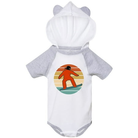 Inktastic Snowboarding Retro Sunset Snowboarder Gift Baby Boy Bodysuit