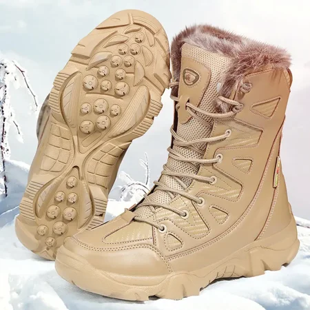 Men‘s Combat Boots Wear-resistant Warm Fleece Shoes Comfortable Non-slip Snow Boots For Trekking Hiking Winter 
Men‘s Combat Boots Wear-resistant Warm Fleece Shoes Comfortable Non-slip Snow Boots For Trekking Hiking Winter