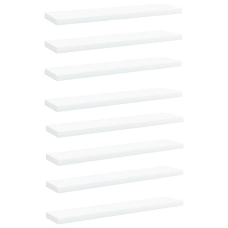 Bookshelf Boards 8 pcs White 15.7 x3.9 x0.6 Engineered Wood Shelving
