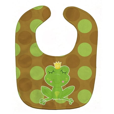 Caroline s Treasures Baby Bib Frog Prince Brown