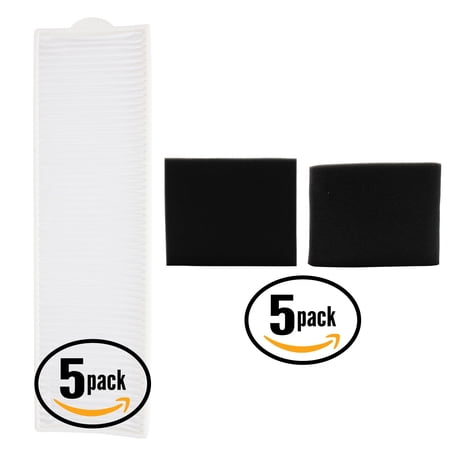 5 Replacement Bissell 3590 Vacuum Pleated Post Motor, 5 Upper Tank and 5 Pre-Motor Filter - For Bissell Style 8, 14 & 3093 Pre Filter