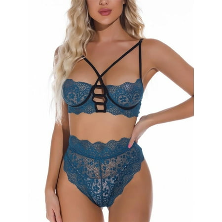 YCCOTO Womens High Waist Lingerie Lace Babydoll G-String Thong Underwear Two Piece Nightwear Set
YCCOTO Womens High Waist Lingerie Lace Babydoll G-String Thong Underwear Two Piece Nightwear Set