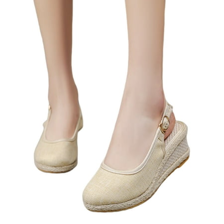 Ymiytan Ladies Wedge Sandals Ankle Strap Platform Sandal Mid Heel Espadrilles Summer Lightweight Anti Slip Buckle Walking Shoes Beige 5
Ymiytan Ladies Wedge Sandals Ankle Strap Platform Sandal Mid Heel Espadrilles Summer Lightweight Anti Slip Buckle Walking Shoes Beige 5