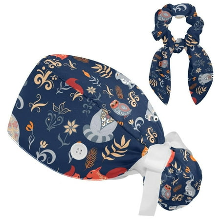 Working Cap with Buttons and Sweatband Scrub Hat Bouffant Caps with Scrunchie Owl Tie Back Hats
Working Cap with Buttons and Sweatband Scrub Hat Bouffant Caps with Scrunchie Owl Tie Back Hats