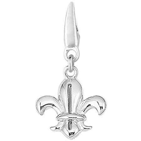 Women's Sterling Silver Fleur de lis Clip-On Charm