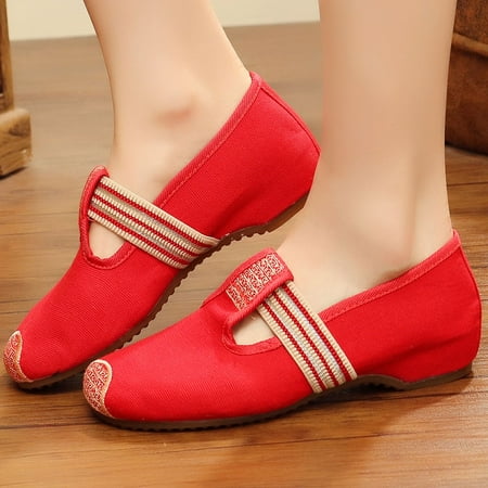 Foraging dimple Women s Dance Shoes Shallow Single Shoes Soft Bottom Embroidered Casual Shoes Red
Foraging dimple Women s Dance Shoes Shallow Single Shoes Soft Bottom Embroidered Casual Shoes Red