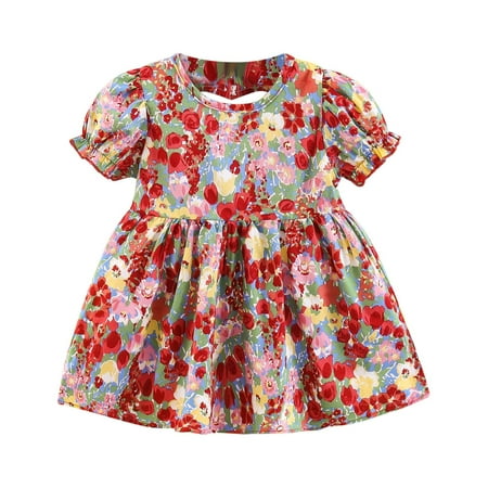 Baby Girls Dress Short Sleeve Beach Floral Printed Princess Toddler Cute Cartoon Soft Trendy Spring Summer Casual Gifts To Child Girls Clothes
Baby Girls Dress Short Sleeve Beach Floral Printed Princess Toddler Cute Cartoon Soft Trendy Spring Summer Casual Gifts To Child Girls Clothes