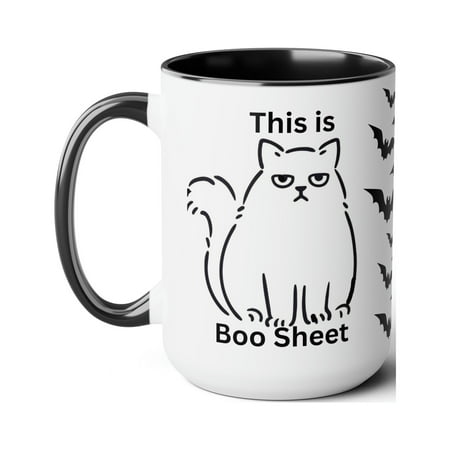Boo Sheet Cat Two-Tone Coffee Mugs 15oz 
Boo Sheet Cat Two-Tone Coffee Mugs 15oz
