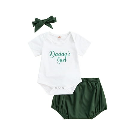 Calsunbaby Newborn Baby Daddy s Girl Outfits Set Short Sleeve Letter Print Romper Shorts Headband Clothes White 0-3 Months
Calsunbaby Newborn Baby Daddy s Girl Outfits Set Short Sleeve Letter Print Romper Shorts Headband Clothes White 0-3 Months