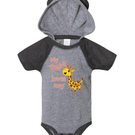 Inktastic My Papa Loves me- cute giraffe Gift Baby Boy or Baby Girl Bodysuit
