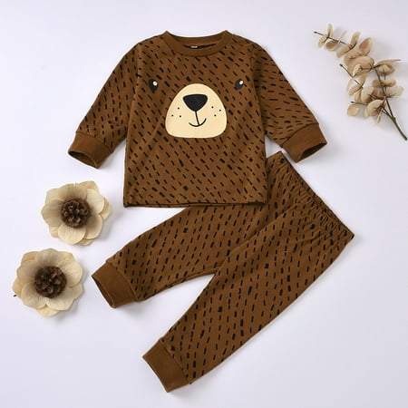 Zelic Long Sleeve Shirts Spring Clearance Toddler Kids Baby Girls Boys Bear Printed Striped Tops T-Shirt Pants Set Outfits
Zelic Long Sleeve Shirts Spring Clearance Toddler Kids Baby Girls Boys Bear Printed Striped Tops T-Shirt Pants Set Outfits