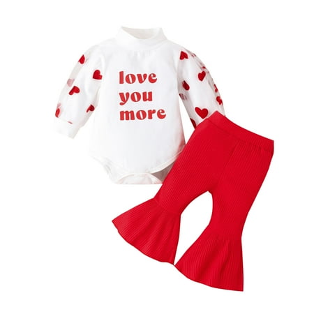 QBGSAY Little Child Outfits Sets Infant Girls Tulle Heart Prints Long Sleeve Valentine S Day Ribbed Romper Bodysuit Bell Bottoms Pants Set 2Pcs Outfits
QBGSAY Little Child Outfits Sets Infant Girls Tulle Heart Prints Long Sleeve Valentine S Day Ribbed Romper Bodysuit Bell Bottoms Pants Set 2Pcs Outfits