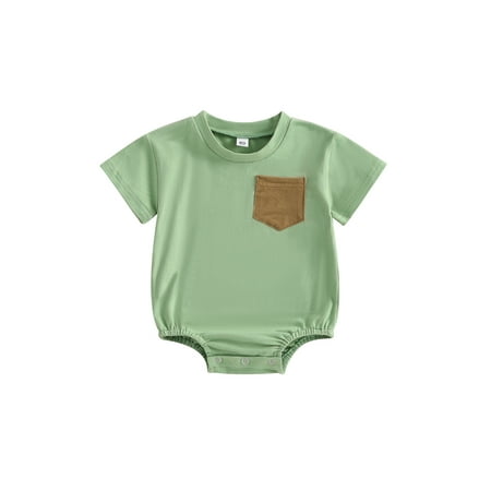 Cenuakty Baby Summer Romper Casual Solid Color Short Short Sleeve Jumpsuit with Pocket for Toddler Boy Girls Cute Clothes
Cenuakty Baby Summer Romper Casual Solid Color Short Short Sleeve Jumpsuit with Pocket for Toddler Boy Girls Cute Clothes