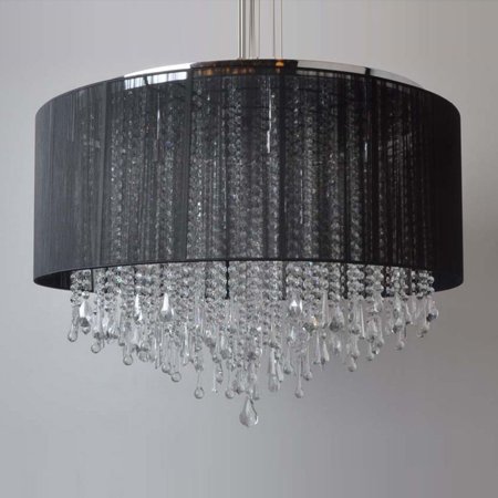 Single Oak Dr 12-Lights Black Semi Flush