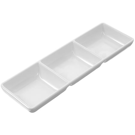 Practical Sauce Dipping Tray Three-grids Appetizer Serving Dish Reusable Seasoning Storage Plate