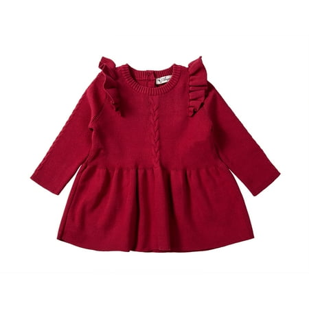 Canrulo Autumn Winter Kid Baby Girl Clothes Ruffle Princess Dress Knitted Tutu Dress Red 3-6 Months
Canrulo Autumn Winter Kid Baby Girl Clothes Ruffle Princess Dress Knitted Tutu Dress Red 3-6 Months