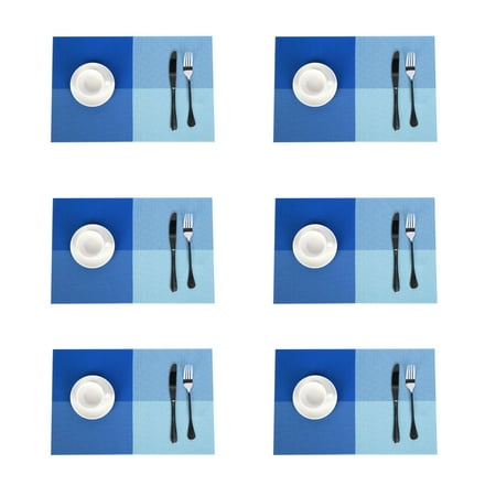 Jaritto Dining Table Placemat Set of 6 Vinyl Washable Non-Slip Heat Resistant Decor Restaurant Dining Room (Blue)
Jaritto Dining Table Placemat Set of 6 Vinyl Washable Non-Slip Heat Resistant Decor Restaurant Dining Room (Blue)