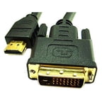 Link Depot Male Gold Plated DVI-D Dual Link to High Speed HDMI Cable 1/2/3/5 meters
