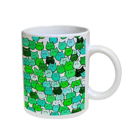 KuzmarK Coffee Cup Mug Pearl Iridescent White - Very Green Tiny Chubby Kitties Art by Denise Every
KuzmarK Coffee Cup Mug Pearl Iridescent White - Very Green Tiny Chubby Kitties Art by Denise Every